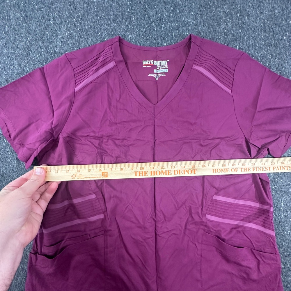 Grey's Anatomy Scrub Top Women 2XL Burgundy Impact V-Neck GIT033X Barco - Picture 4 of 8